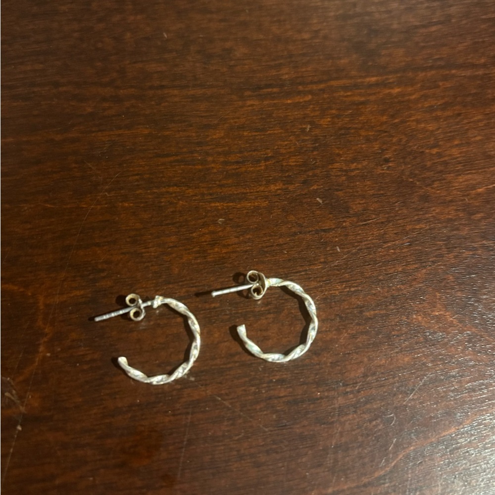 Elegant Sterling Silver Twisted Hoop Earrings